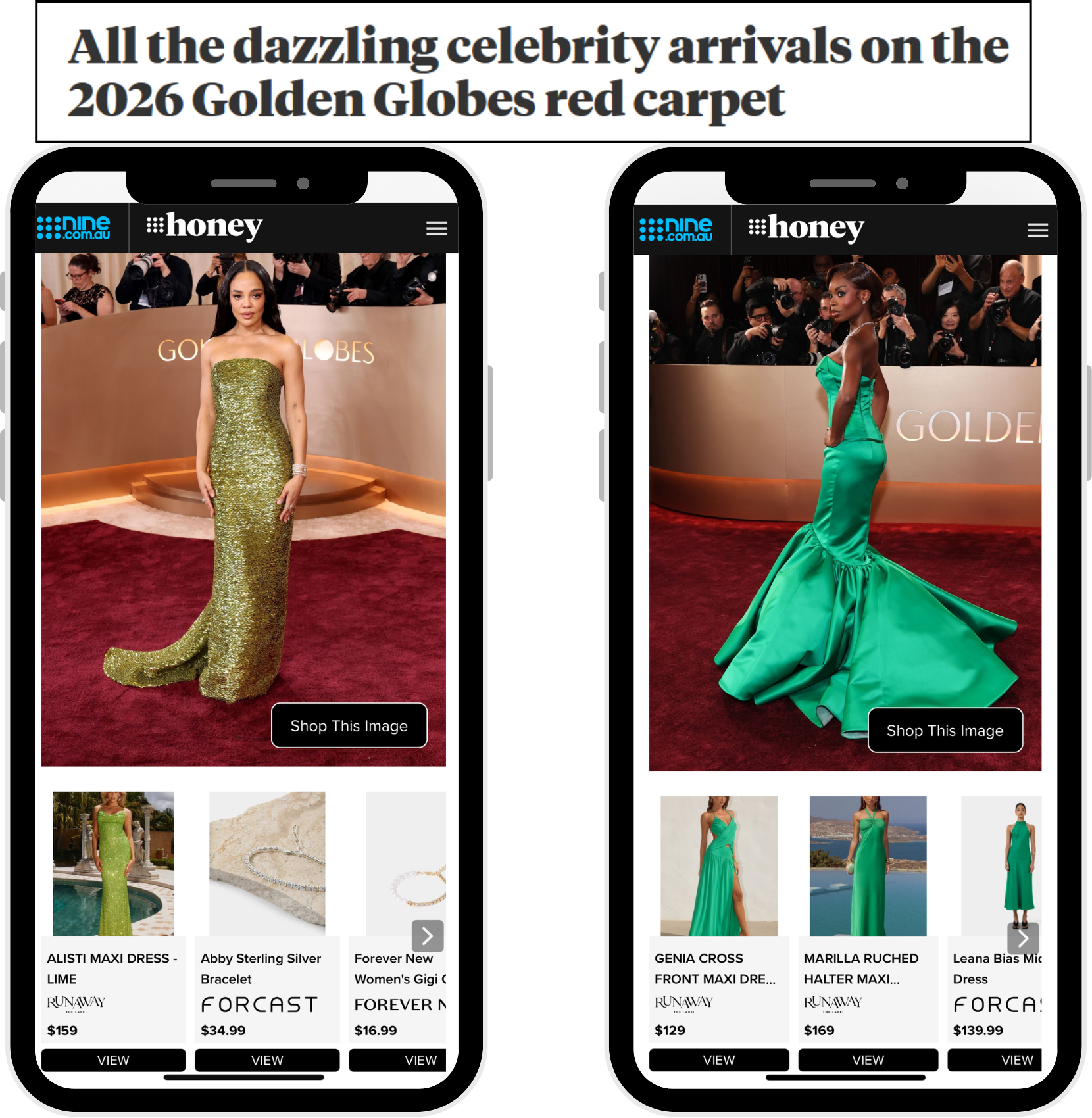 Golden Globes red carpet editorial